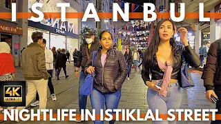 Nightlife Istanbul Turkey Istiklal Street 7 November 2022 Walking Tour | 4K UHD 60FPS |