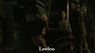 Lawless - Revenge. The slit throat of Forrest Bondurant (Tom Hardy).