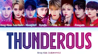 Stray Kids Thunderous Lyrics (스트레이키즈 소리꾼 가사) [Color Coded Lyrics Eng/Rom/Han/가사]