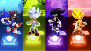 Sonic Love Shadow Sonic 🆚 Hyper Sonic 🆚 Dark Sonic 🆚 Super Sonic | Sonic Tiles Hop EDM Rush