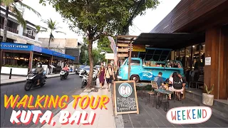 WEEKEND VIBES !! Saturday Sunset at Kuta Bali So Crowded - Bali Today Walking Tour 2024