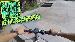 ELECTRIC SCOOTER TRICKS AT THE SKATEPARK!