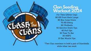 Clash Of The Clans 2024 - Team Seeding Workout