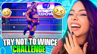 Girl watches Pro Wrestling - Hardcore Try not to Look Away  Wrestling Challenge!