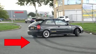 Tuner/JDM Cars Leaving Carmeet - CIVIC LOSES CONTROL - WEIRD MOMENTS