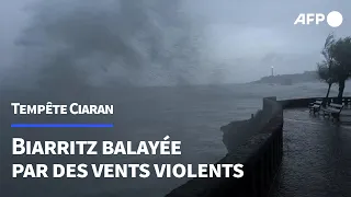 Tempête Ciaran: le littoral de Biarritz balayé par des vents violents | AFP Images