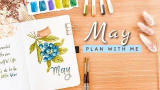 PLAN WITH ME | May 2022 Bullet Journal Setup with Easy Blueberry Theme