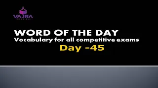 DAY-45|WORD OF THE DAY|ENGLISH VOCABULARY FOR ALL EXAMS|IBPS RRB|EXPLANATION IN TELUGU AND ENGLISH