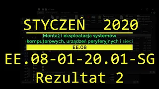 Egzamin Kwalifikacja EE08 Styczeń 2020 Zad1 Rezultat 2 montaż dysku ramu partycji X CrystalDiskInfo