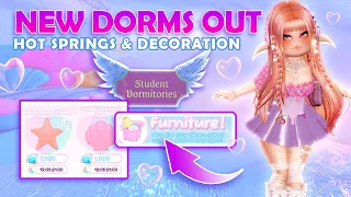 NEW SCHOOL DORMS UPDATE! ♨ Hot Springs & Decorating MY Dorm?! 🏰 Royale High New Campus 3 Update.