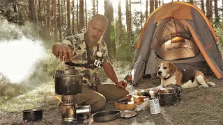 Рыбалка С Ночёвкой! Двое суток В Красивом Месте. Быт и Еда На Огне! Часть1.