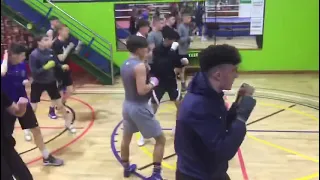 National coach Billy McClean taking a session at Holy Trinity boxing club