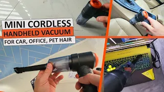 Mini Vacuum Cleaner for Car Office Home - Portable USBC Rechargeable Cordless Vacuum
