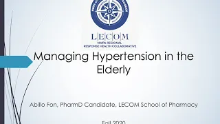 Managing Hypertension in the Elderly