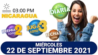 Sorteo 03 pm Loto NICARAGUA, La Diaria, jugá 3, Súper Combo, Fechas, 22 de septiembre 2021