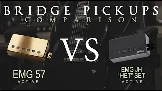 EMG 57 vs EMG JH HET SET - Active Bridge Pickup Guitar Tone Comparison / Review / Demo