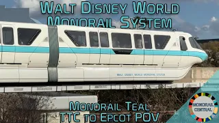 Disney World Epcot Monorail 4K POV - TTC to Epcot - February 2024 - Monorail Teal