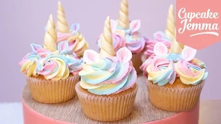 Cute Unicorn Cupcakes with Magic Horns and Ears! | Cupcake Jemma