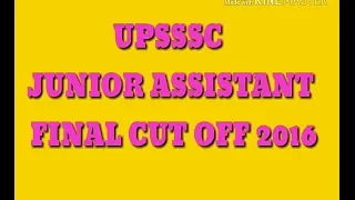 Upsssc junior assistant final cut off 2016