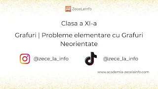 Clasa a XI-a | Grafuri Neorientate | Probleme elementare cu Grafuri Neorientate