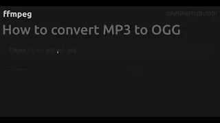 How to convert MP3 to OGG #ffmpeg