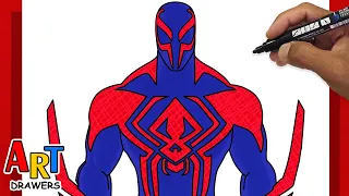 How to Draw SPIDER MAN 2099 Across The SPIDER VERSE