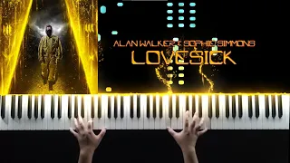 Alan Walker - Lovesick Piano Cover | Piano Tutorial with lyrics