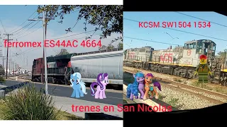 tren miscelaneo ferromex y locomotoras ratas 🐀KCSM regresando de Apodaca