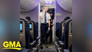 Airline pilot flies with his parents as passengers for 1st time
