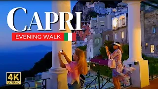 CAPRI, ITALY 🍋 Evening Walk: The Most Luxurious Island 🇮🇹4K