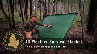 All Weather Survival Blanket - Two simple emergency shelters