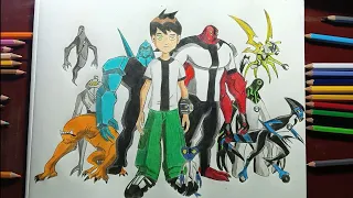 BEN 10 all aliens drawing ll