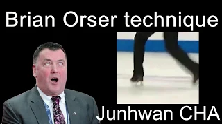 Junhwan CHA. ISU GP Skate America 19. Wrong edge. Brian Orser technique. Figure skating.