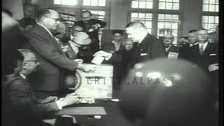 Charles De Gaulle wins the referendum for the French Fifth Republic 4-1 in France...HD Stock Footage