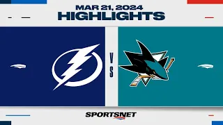 NHL Highlights | Lightning vs. Sharks - March 21, 2024