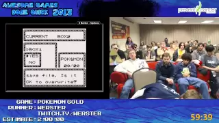 Pokemon Gold Save Corruption Speedrun - Live at AGDQ 2013 (With Yellow Speed Run Afterparty)