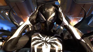 Peter Gets Attacked By Hunters at Emily May Foundation with Advanced Black Suit - Spider-Man 2 PS5