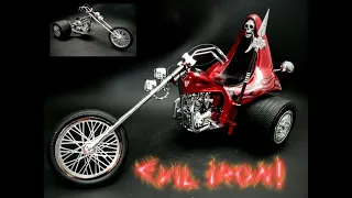 Evil Iron Custom Chopper Trike Motorcycle 1/8 Scale Model Kit Build How To Assemble Paint Wire Decal