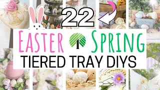 STUNNING Easter Tiered Tray DIYS🐰 | Dollar Tree Spring DIYS | Fun Easter Crafts