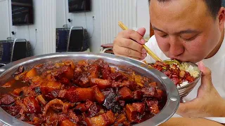 Mukbang Asmr |  20 Pounds Of Pork Belly Makes Braised Pork Rice, It’S Too Soft And Glutinous!