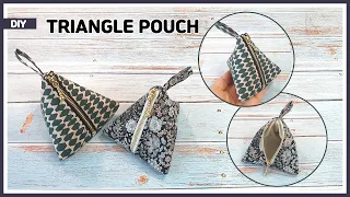 DIY Triangle zipper pouch / coin purse / sewing tutorial [Tendersmile Handmade]