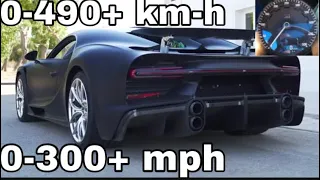 Bugatti Chiron SS 300+ 0-490 km-h(0-300+mph)made by mixing reallife videos(reuploaded. Higher sound)