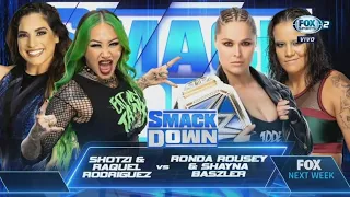 Ronda Rousey & Shayna Vs Shotzi & Raquel Rodriguez - WWE SmackDown Español 25/11/2022