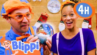 Blippi and The Holiday Snow Globe! ❄️⛄ 4 Hours of Winter Videos! ❄️ | Preschool Learning | Moonbug