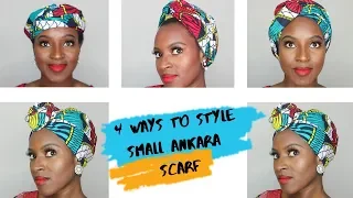 Turban Tutorial - 4 Ways to style a small ankara (African) scarf | Aishcream | 2019