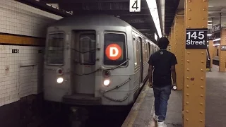 NYC Subway HD 60 FPS: Westinghouse Amrail R68 D Train @ 145th Street Station (6/2/16)