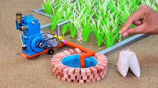 diy mini tractor well water pump diesel engine science project || @MiniCreative1 || keepvilla