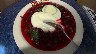 СВЕКОЛЬНИК , ХОЛОДНЫЙ БОРЩ С ГОВЯДИНОЙ / COLD BEET SOUP WITH BEEF