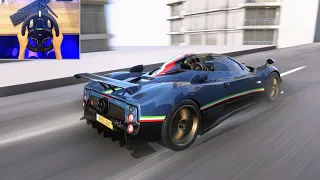 1200HP Pagani Zonda Cinque Roadster 2009| Forza Horizon5 Gameplay |Steering Wheel Gameplaymozar5