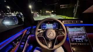 2024 Mercedes S580 | ASMR Review (POV Night Drive)